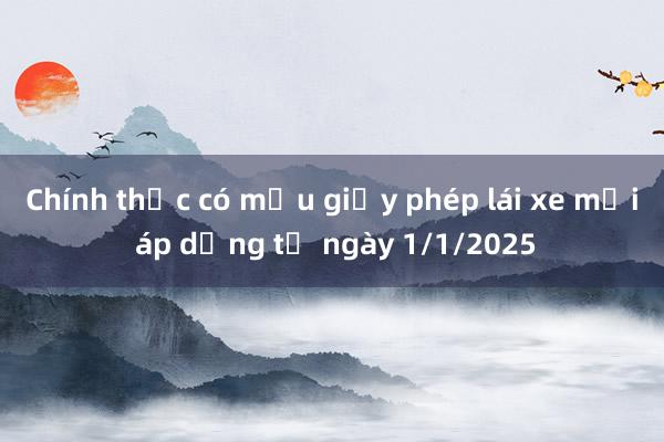 Chính thức có mẫu giấy phép lái xe mới áp dụng từ ngày 1/1/2025