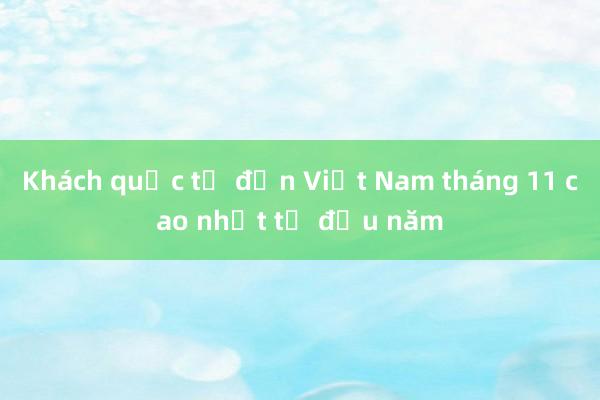 Khách quốc tế đến Việt Nam tháng 11 cao nhất từ đầu năm