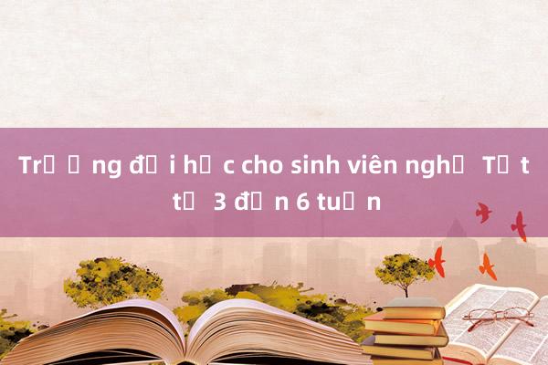 Trường đại học cho sinh viên nghỉ Tết từ 3 đến 6 tuần