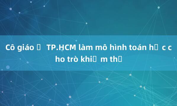 Cô giáo ở TP.HCM làm mô hình toán học cho trò khiếm thị