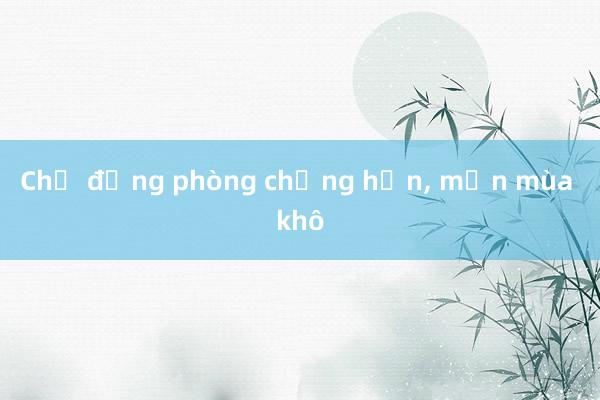 Chủ động phòng chống hạn, mặn mùa khô